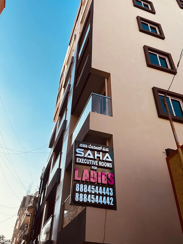 Saha Executive PG for Ladies building with signage